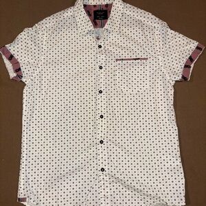 Level Ten White Patterned Button Down